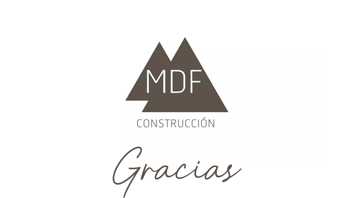logotipo de mdf construccion con un agradecimiento